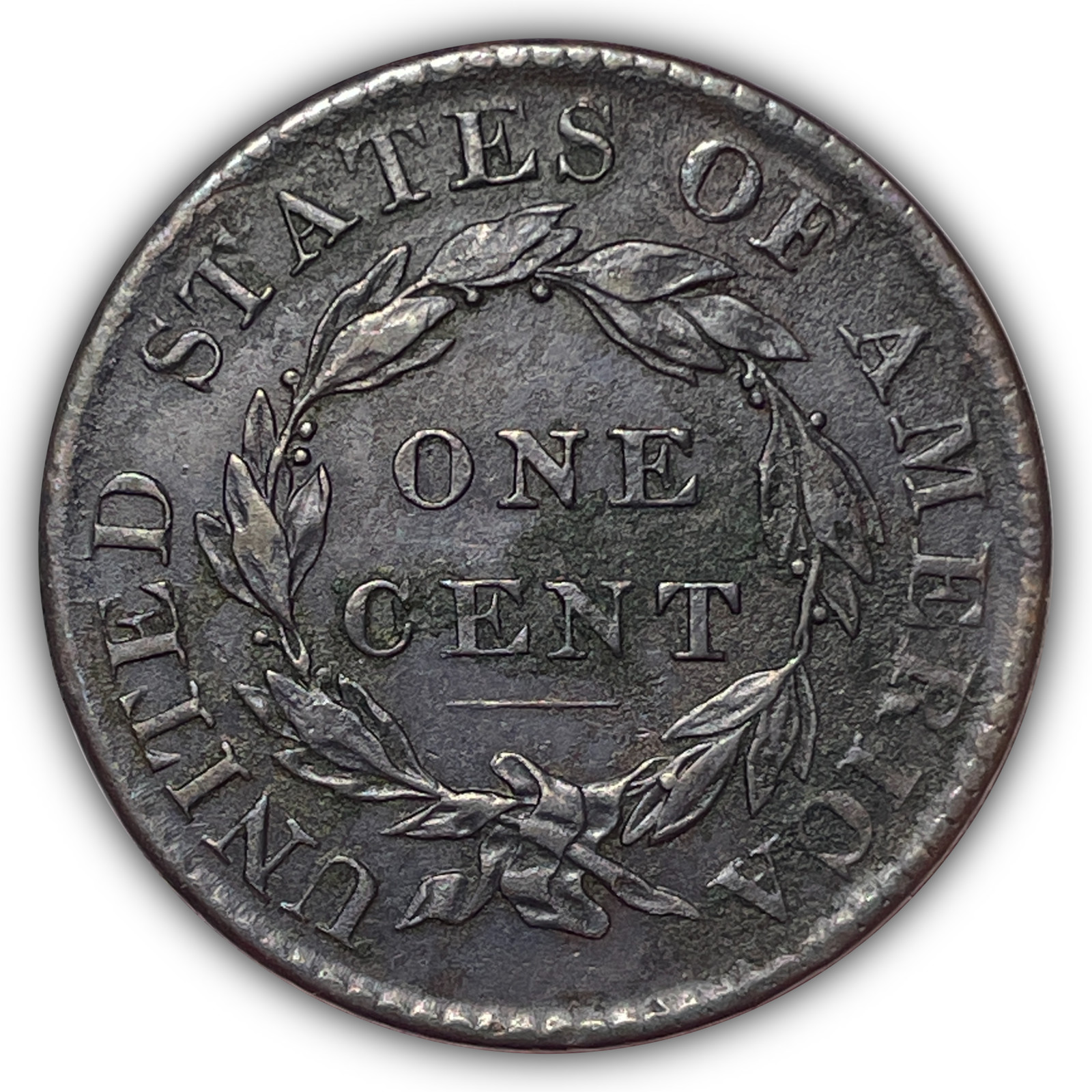 1820 Small Date Coronet Head Cent Almost Uncirculated AU Coin, Corrosion #23632