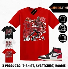 Shirt Match AJ 1 High OG Black Toe Reimagined Sneaker Matching The Goat MJ Tee