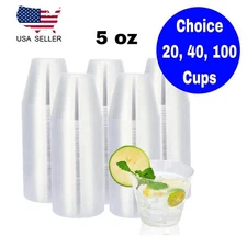 5 oz Clear Hard Plastic Cups Small Wedding Tumblers for Party Drink Dessert
