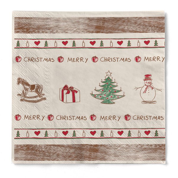 Serviette Nostalgie Aus Tissue 33 X 33 Cm, 20 StüCk - Weihnachten Feier Fest-image