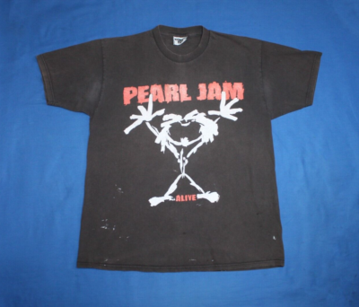 90s Vintage 1992 Pearl Jam Shirt Alive Rock Band Men's Tee Extra