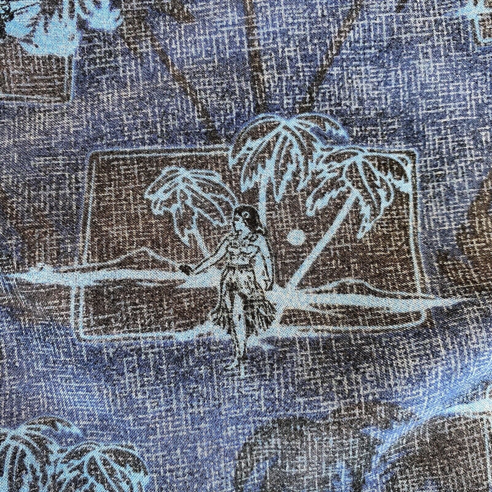 100% Rayon Hawaiian Shirt Palm Trees Hula Girls M… - image 4