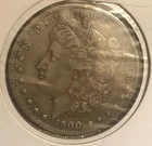 1900 s morgan silver dollar, VF / EF
