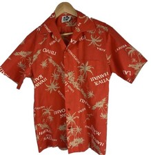 VTG Hilo Hattie Hawaiian Shirt Men S Made Hawaii -Button Up-Orange-island Named