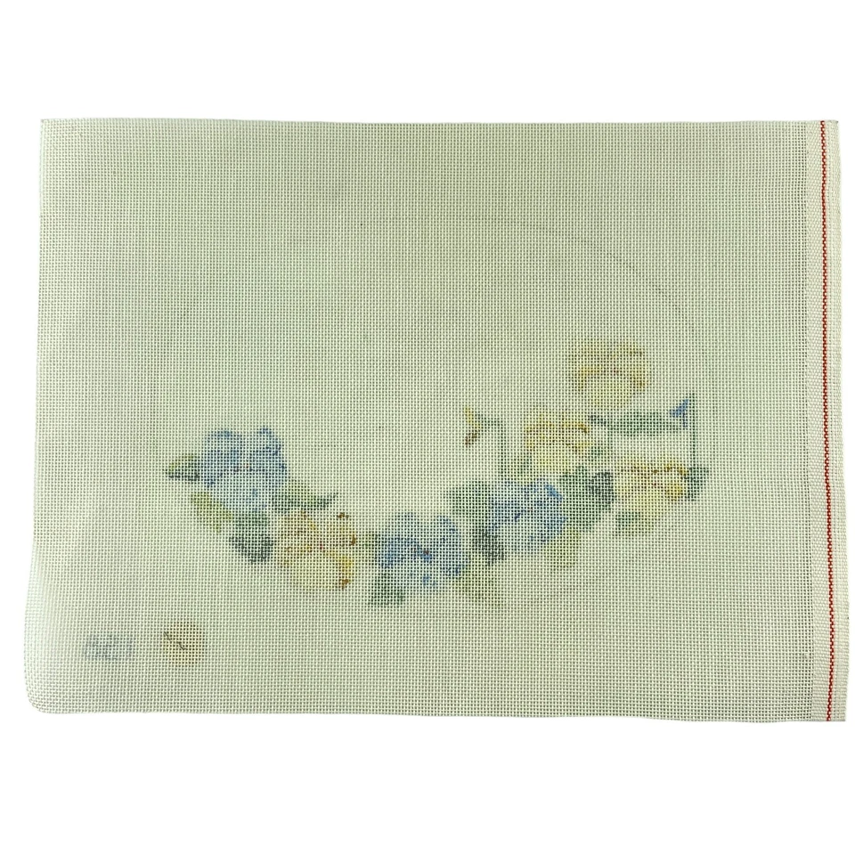 Needlepoint Canvas Hand Painted Oval Floral Snapdragon Flowers 158 - Image 3 of 4