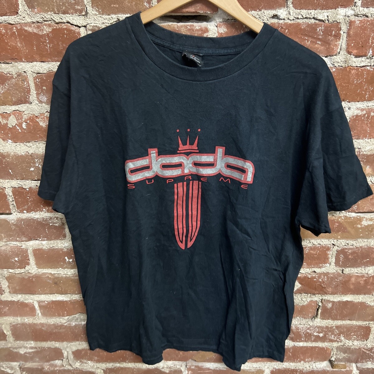 Rare Vintage DADA Supreme Spell Out Crown Graphic T Shirt 2000s XL