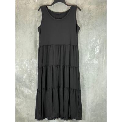 knee length dresses for ladies Women's Scoop Neck Tiered Midi Dress  White Mark