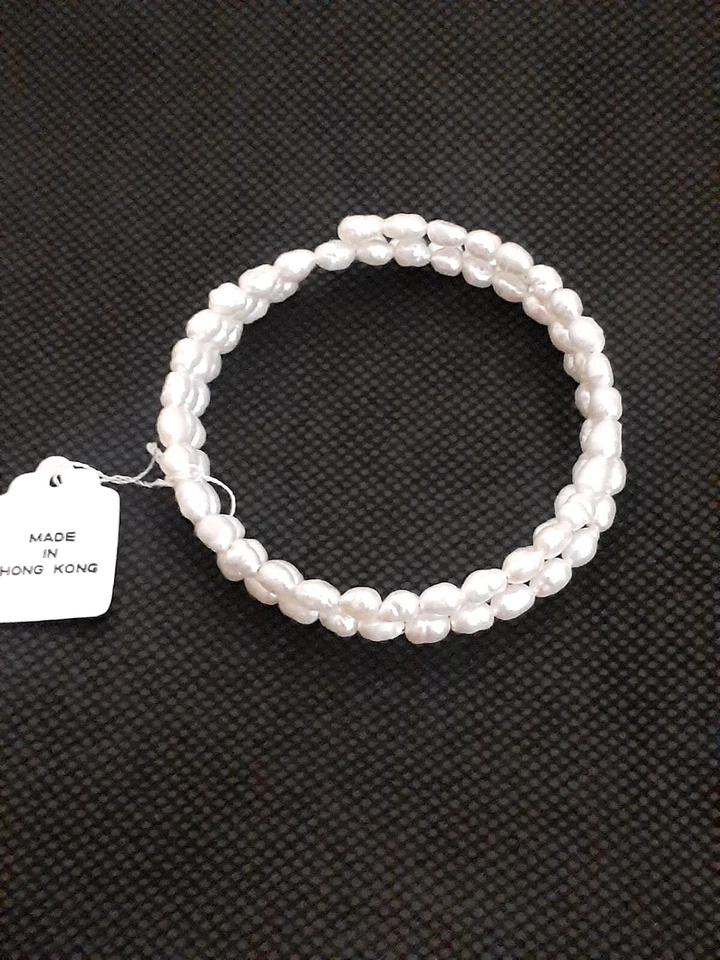 NOS genuine Seed pearl Memory Wire Bracelet. NWT - Image 2 of 4