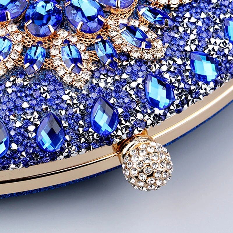 Mujeres Cartera de Noche Diamante Cristal Noche Boda Bolso sin asas Bolso de Hombro Foto 3 de 4