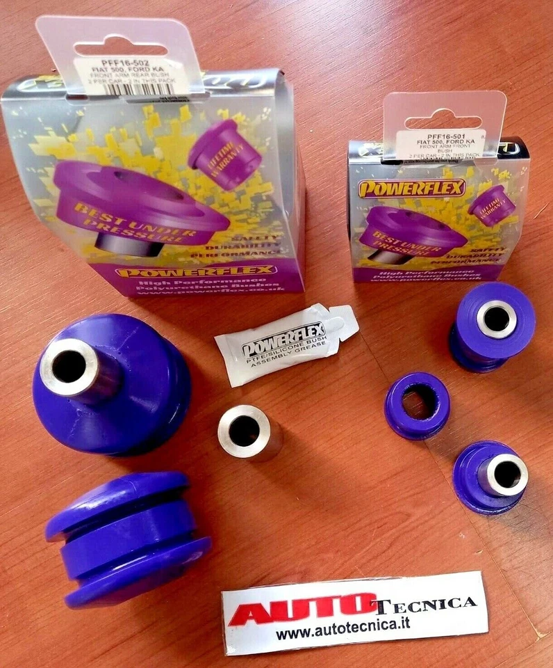 KIT 4 BOCCOLE TRAPEZIO POWERFLEX FIAT 500 595 ABARTH SUPPORTI BRACCI SOSPENSIONE - Image 2 of 4