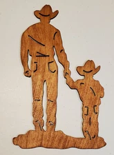 Cowboy and Son , Wood plaque sign, Home decor