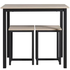 Industrial 3-Piece Dining Table Set w/ 2 Backless Stools for Home Office,Kitchen