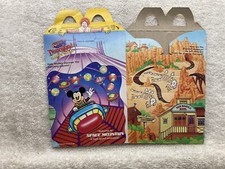 1994 McDonalds Happy Meal Box Disneyland Space Mountain Thunder Mountain Vtg