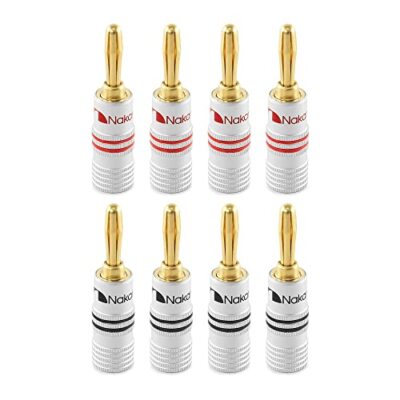 Coppia Connettori A Banana Monacor BP-150 LS, 4mm, Contatti Nichelati E Dorati, Universali