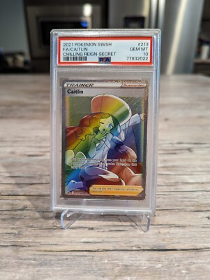 PSA 10 Pokémon Chilling Reign Caitlin Full Art Rainbow Secret #213