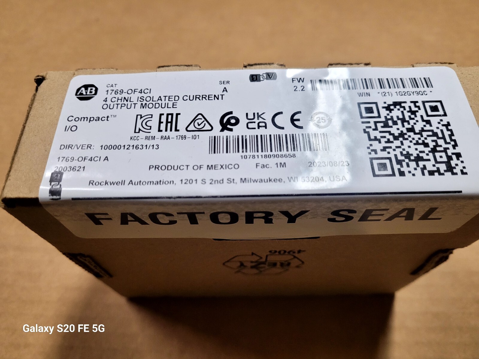 AllenBradley 1769OF4CI CompactLogix 4Point Isolated Analog Current