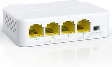 YuanLey 4 Port PoE Extender Gigabit with 3 PoE Out, IEEE 802.3af/at Mini 4 Chann