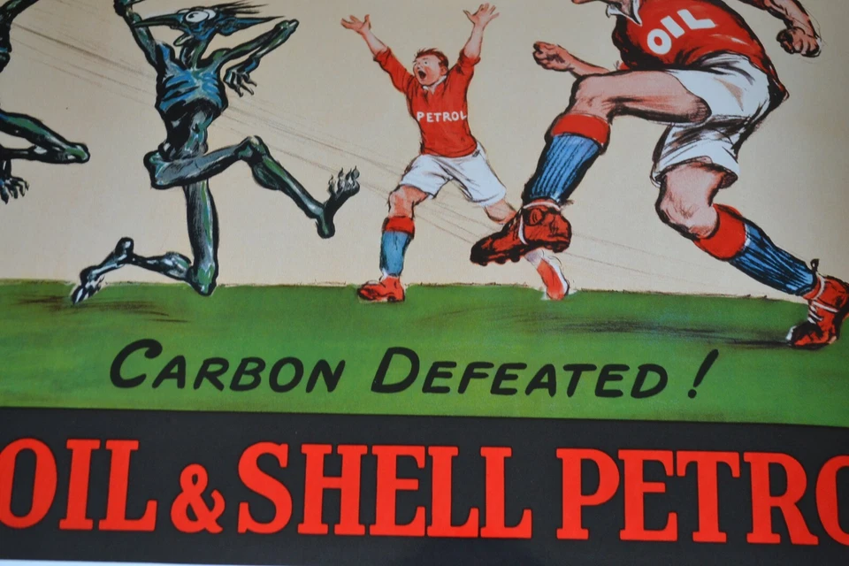 Plaque émaillée SHELL huile Football garage pétrole enamel sign emailschild - Photo 4/4