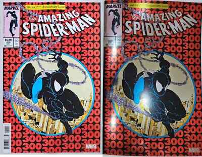 AMAZING SPIDER-MAN #300 FACSIMILE (A & B) FOIL VARIANT SET 1st VENOM 2024 NM- NM