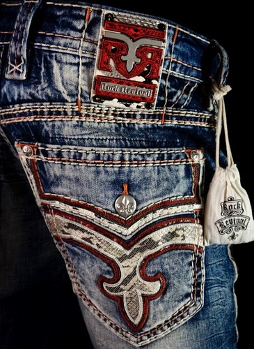 $250 Mens Rock Revival "Cypress" Big & Tall Red Snake Leather Straight 44 X 32
