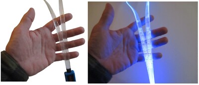 Lanyard - Blue LED Illuminated - Blink/Steady Modes - Fiber Optic Technology