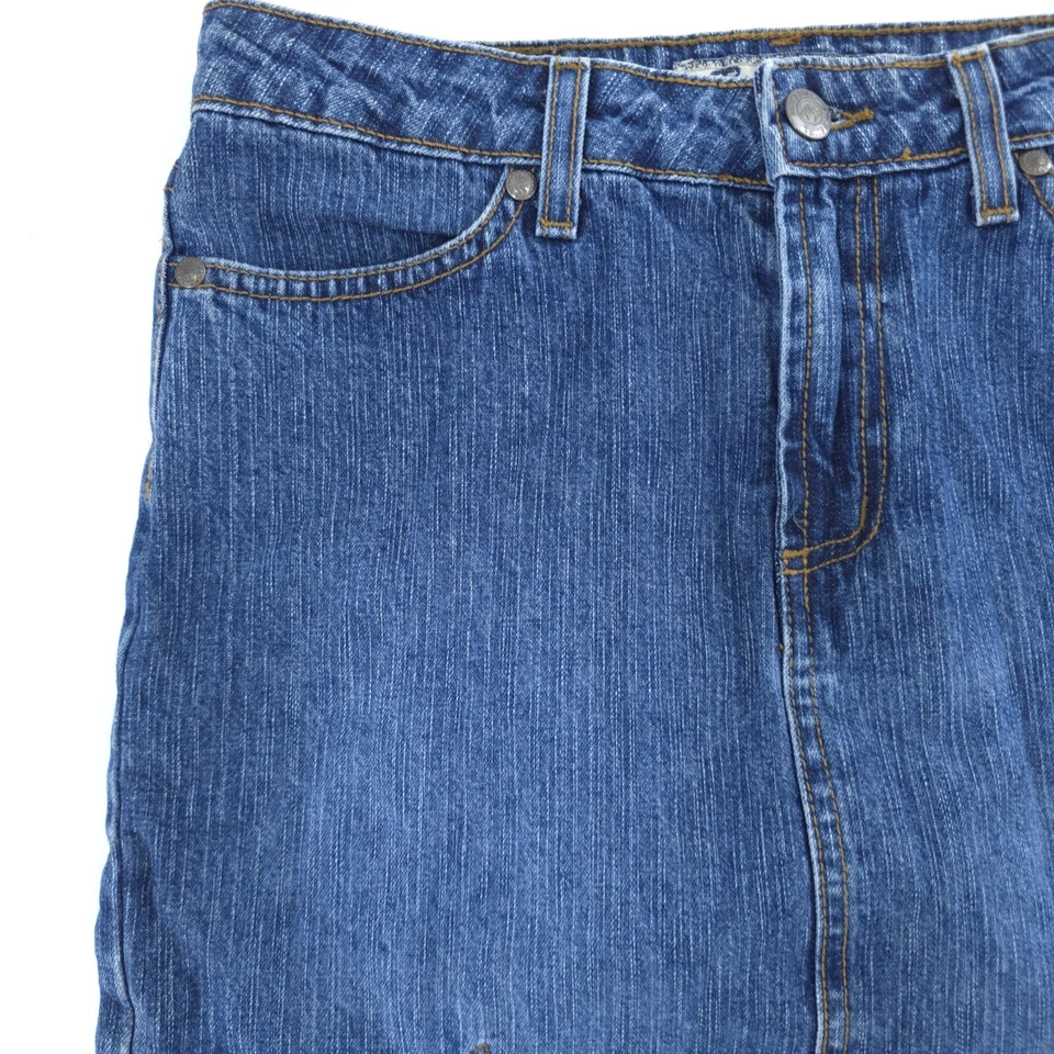 Falda vaquera vintage Paris azul talla 3/27 línea A acampanada hasta la rodilla Y2k años 2000 Foto 4 de 4