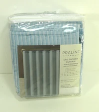 NWT PRALINE victoria classics Luxury Fabric SHOWER CURTAIN light aqua stripes