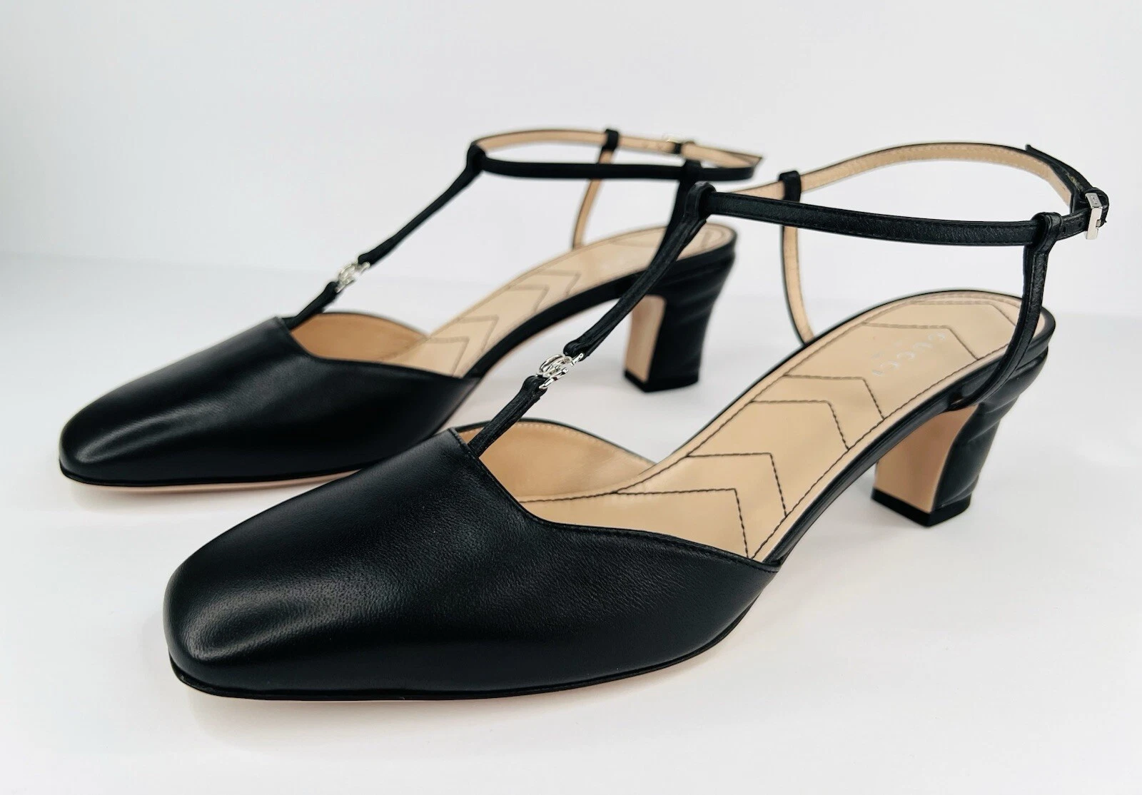 ESCARPINS CHARLOTTE FEMME GUCCI PETITE GG SLINGBACK CUIR NAPPA TAILLE EU 40