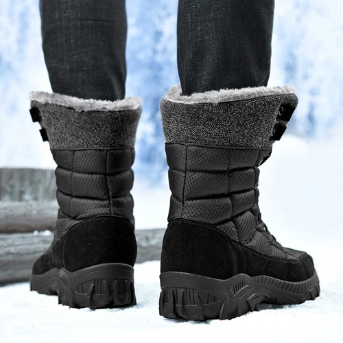 Men's Winter Warm Snow Boots High Top Hiking Boots Waterproof Outdoor Sneakers - Picture 6 of 25