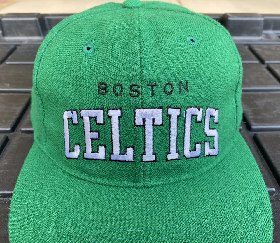 Vintage Boston Celtics Starter Arch Snapback Hat Cap NBA 100% Wool White Tag - Image 4 of 4