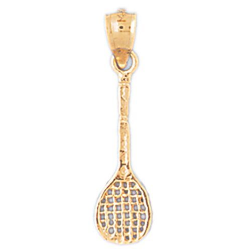 Tennis Racket Charm Pendant 14k Gold (0.8 Grams)
