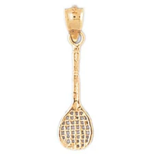 Tennis Racket Charm Pendant 14k Gold (0.8 Grams)