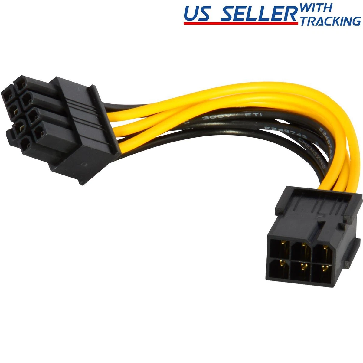 6 pin to 8 pin PCI Express Power Converter Cable GPU Video Card