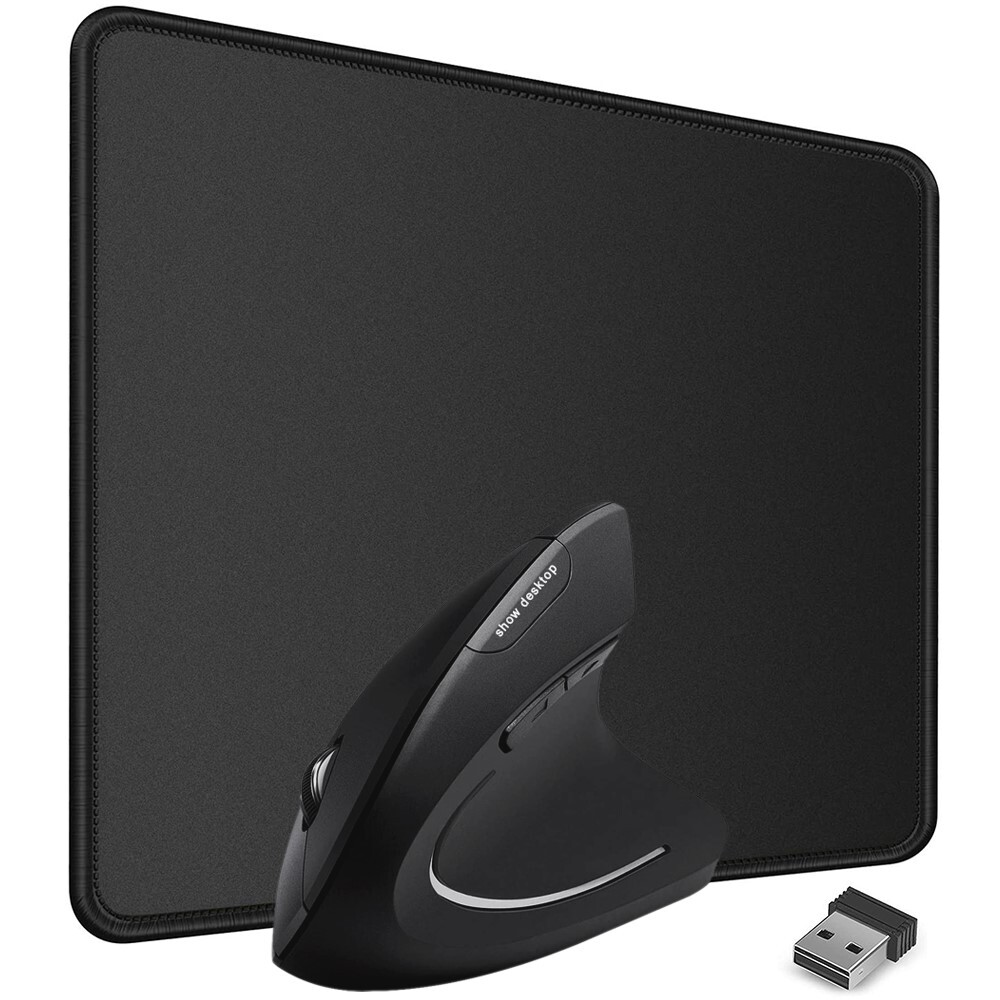 Ergonomic Vertical Mouse 2.4G USB Wireless Optical Gaming PC Mice Mouse Pad with-image