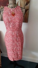 Ann Taylor Womens Textured Sheath Career Dress 2 Coral Pink White Lined NWT