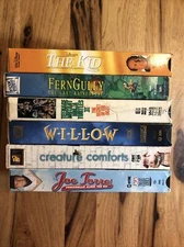 6 VHS Movie LOT Fern Gully Willow The Kid TMNT 2 Creature Comforts Joe Torre