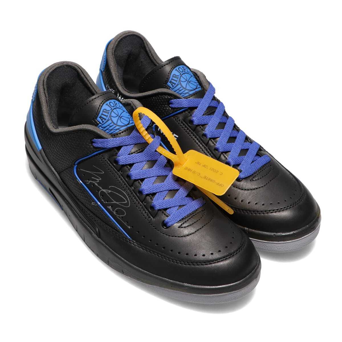 DJ4375-004 Off-White × Nike Air Jordan 2 Low  Black and Varsity Royal (Men's)