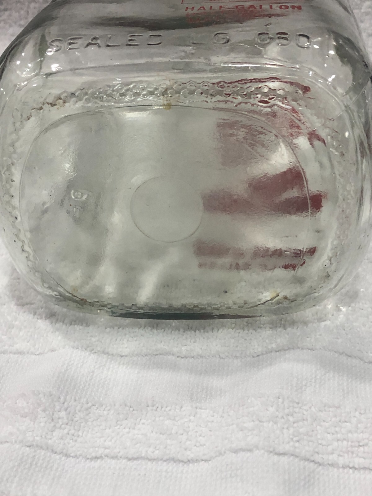 Vintage Adohr Farms Glass Milk Bottle  1/2 Gallon