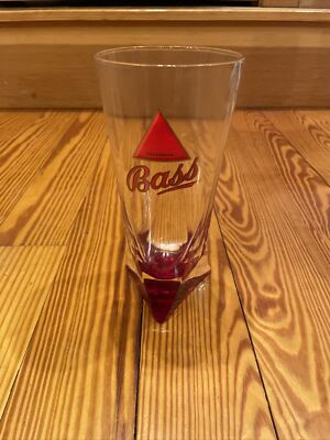 EUC Bass Pale Ale Beer Glass Cup Red Triangle Shape Color Trademark