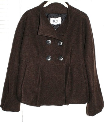 Q,C ITALY Women's Double Breasted Jacket Brown Size 44  US M