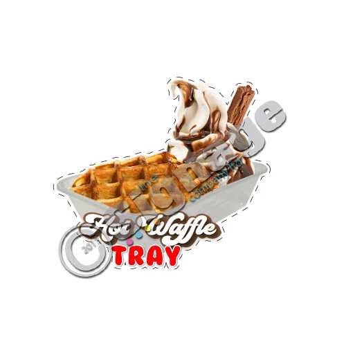 Hot waffle tray ice cream van sticker