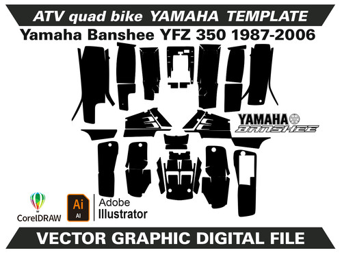 YAMAHA BANSHEE YFZ 350 1987-2006 template Vector format AI CDR EPS A54
