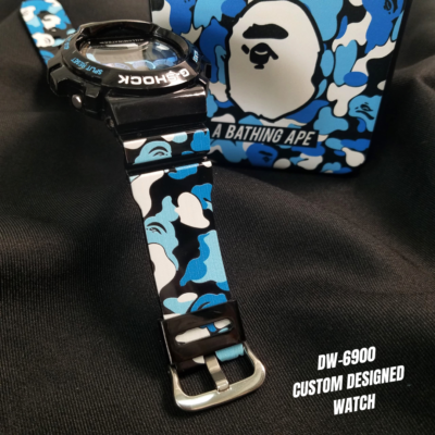 DW-6900 Blue Camo BA.PE G Shock Watch Custom Design BATHINGAPE | eBay