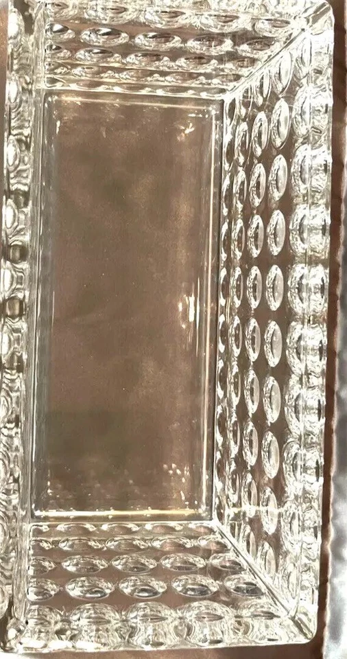 Modern Rectangular Clear "Bubble Glass" Vase, Candle Holder, Storage Container - Image 4 of 4