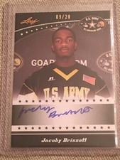 JACOBY BRISSETT 2011 LEAF ARMY ALL-AMERICAN AUTOGRAPH #9/20 COLTS