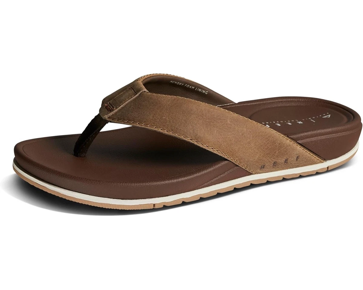 Reef Cushion Flex Dark Brown Leather Flip-Flop Sandals Men\'s Size 8 (NWT) Reef Cushion Lux Men main image 2