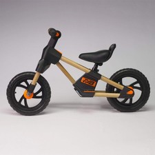 Holz-Laufrad "Frank" in orange & schwarz mit PU-Schaumfelge