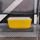 Vintage Pyrex Citrus Yellow Daisy Refrigerator Dish with Lid 1-1/2 Pint 502