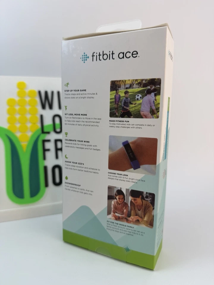 ¡NUEVO/SELLADO! Rastreador de actividad Fitbit Ace Kids [8+], azul eléctrico/acero inoxidable Foto 3 de 4
