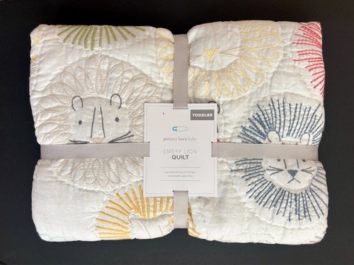 NEW Pottery Barn Baby Toddler EMERY LION 36” x 50” Quilt – Read Description